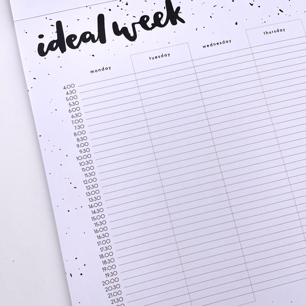 "Ideal Week" A4 Notepad