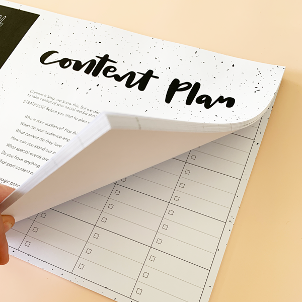 "Content Plan" A4 Notepad